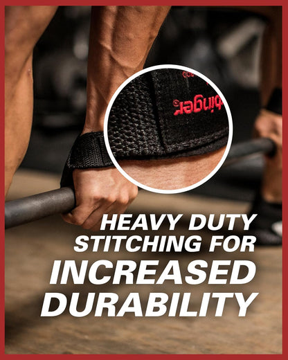 Padded Cotton Lifting Straps with NeoTek Cushioned Wrist, 21.5 Inch Length, 1.5 Inch Width, Pair, Weightlifting Wrist Straps for Deadlifts and Strength Training