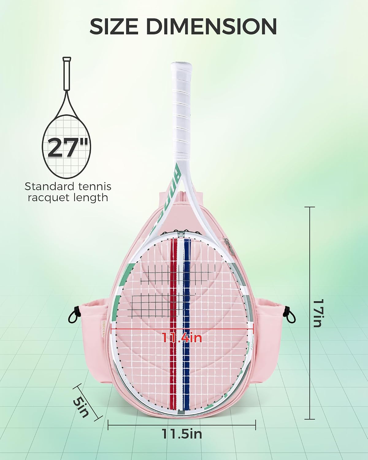 Tennis Bag, Water Resistant Tennis Backpack for Women Men, Quilted Crossbody Sling Design for Tennis, Pickleball, Badminton Rackets