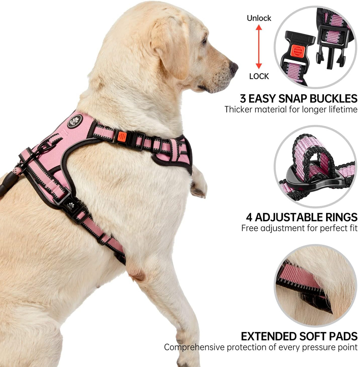 Dog Harness for Medium Sized Dog,No Pull Dog Vest Harness Set