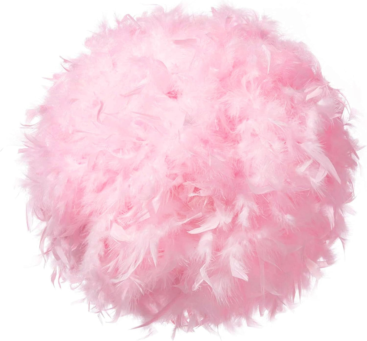 15.7 inches Feather Lamp Shade for Ceiling Pendant Light, Lampshade for Table Lamp and Floor Lamp for Living Room, Bedroom, Wedding or Party Decoration, Pink