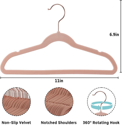 Tonswachic Baby Velvet Hanger,Toddler Felt Hanger, 11",Pink,50 Pack