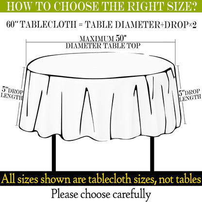 Table Cloth 60 Inch Round Tablecloth Fits Max50 Inch Diameter Table Top,Pink Polyester Washable Wrinkle-Free Spillproof Tablecloth for Party Patio Cover