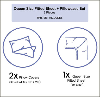Ballet Fitted Sheet & Pillow Sham Set, Ballerina with Inspirational Spring Flowers Butterfly Sakura Tree, Decorative Printed 3 Piece Bedding Decor Set, Queen, Peach Rose