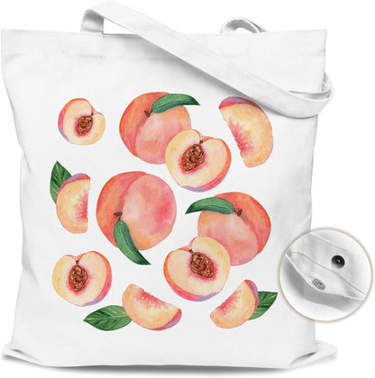 Fruit Tote Bag with Magnetic Buckle-Fruit Themed Seasonal Gifts for Birthday, Mother's Day, Christmas.