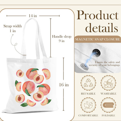 Fruit Tote Bag with Magnetic Buckle-Fruit Themed Seasonal Gifts for Birthday, Mother's Day, Christmas.