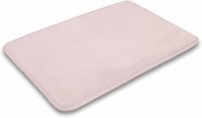 Minimalist Solid Plain Pale Pink Bathroom Rug, Non Slip & Soft Absorbent Bath Mat Carpets for Bathroom 16" x 24"