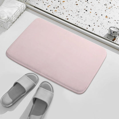 Minimalist Solid Plain Pale Pink Bathroom Rug, Non Slip & Soft Absorbent Bath Mat Carpets for Bathroom 16" x 24"