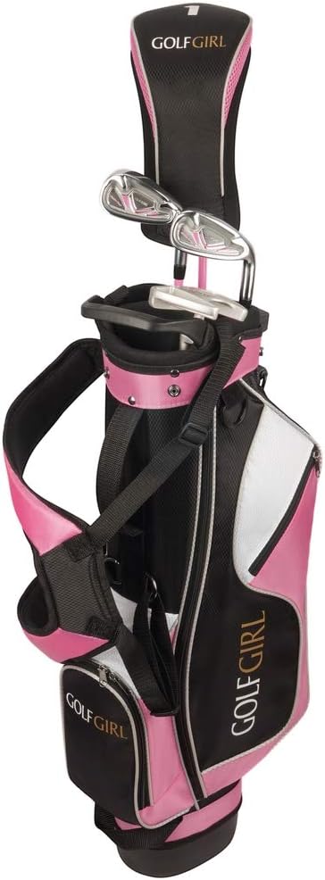 Junior Girls Golf Set V3 with Pink Clubs and Bag, Right Hand