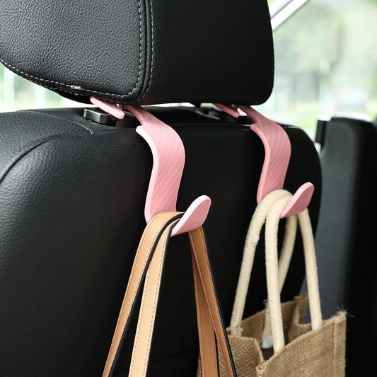 Car Seat Hooks 4 Pack - 55lb Heavy Duty Headrest Hook,Pink