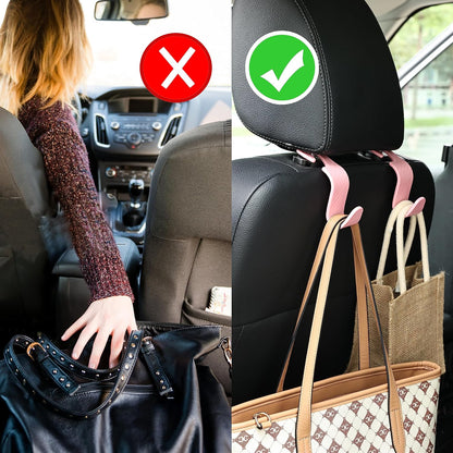 Car Seat Hooks 4 Pack - 55lb Heavy Duty Headrest Hook,Pink