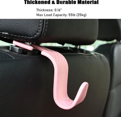 Car Seat Hooks 4 Pack - 55lb Heavy Duty Headrest Hook,Pink