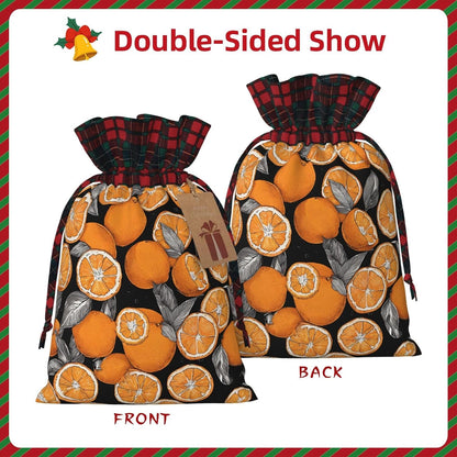 Drawstring Gift Bags (Colorful Peach) Print Present Wrap Bags 4.7 x 6.9 inches Reusable Pouches Cloth Storage Bag for Christmas Wedding Birthday Parties Anniversary Supplies