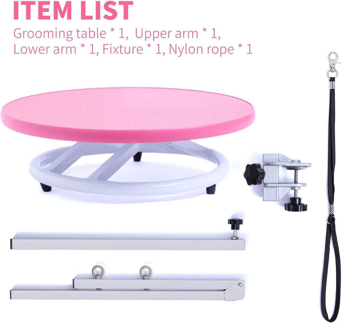 Dog Grooming Table for Dogs At-Home - 360 Rotating Medium Small Dog Grooming Table Adjustable Grooming Arm Includes Grooming Arm, Loop Noose