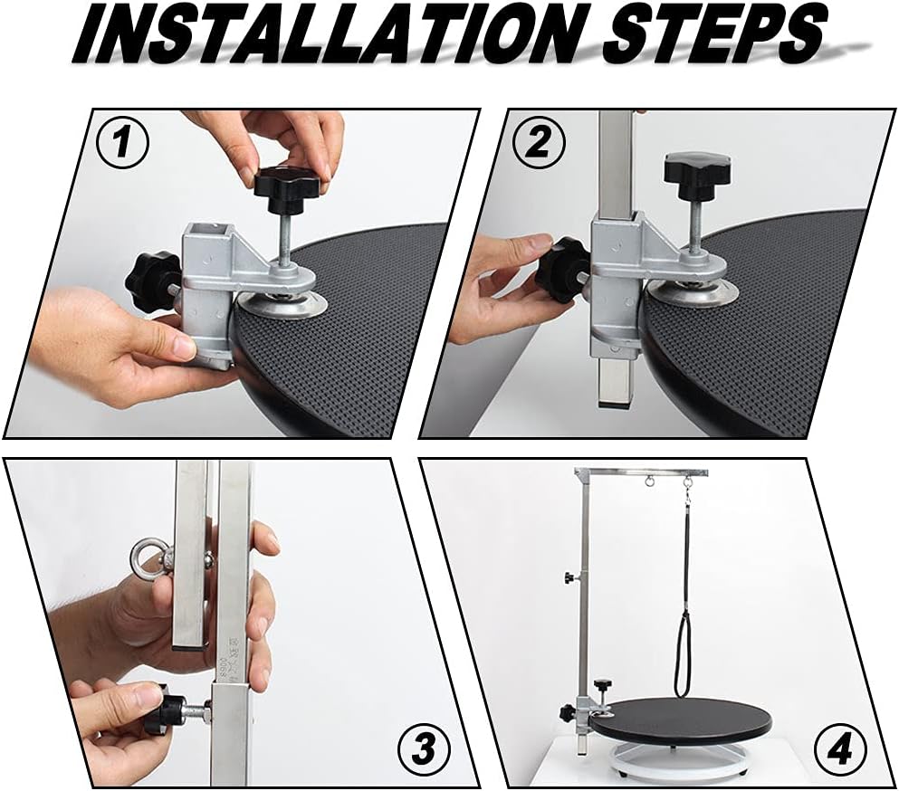 Dog Grooming Table for Dogs At-Home - 360 Rotating Medium Small Dog Grooming Table Adjustable Grooming Arm Includes Grooming Arm, Loop Noose