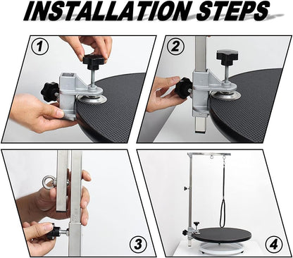 Dog Grooming Table for Dogs At-Home - 360 Rotating Medium Small Dog Grooming Table Adjustable Grooming Arm Includes Grooming Arm, Loop Noose