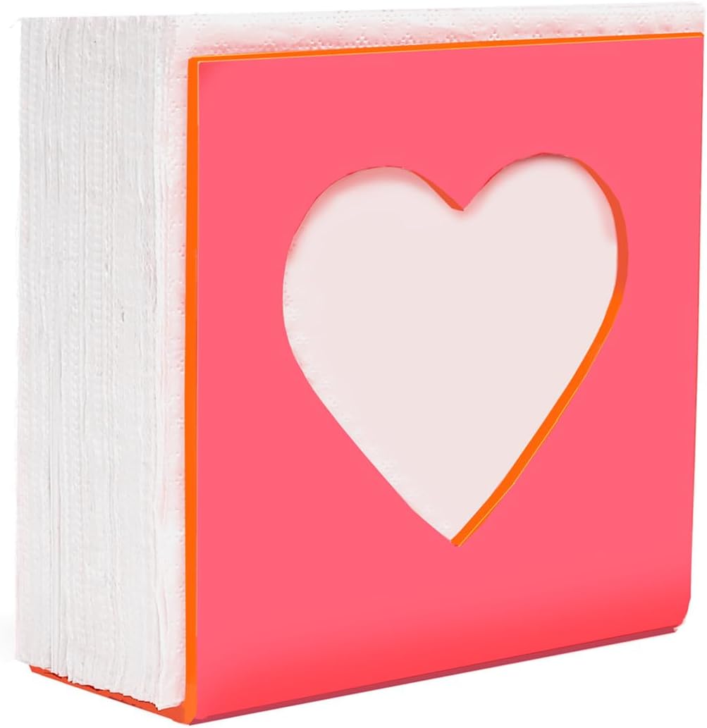 Acrylic Heart Napkin Holders for Tables - Cute Napkins Dispenser