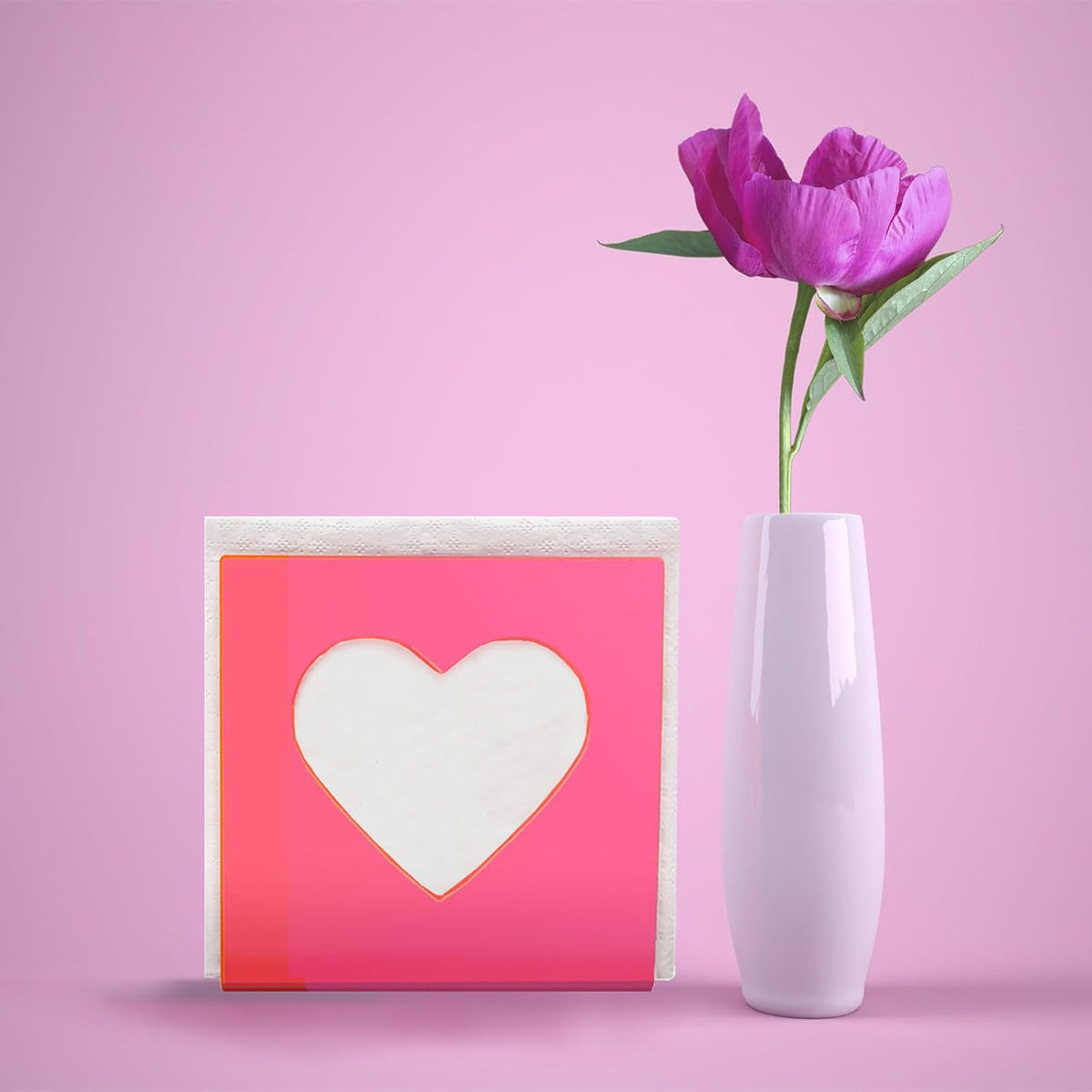 Acrylic Heart Napkin Holders for Tables - Cute Napkins Dispenser