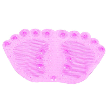 Footprint Shower Mat with Suction Cups PVC Non Slip Massage