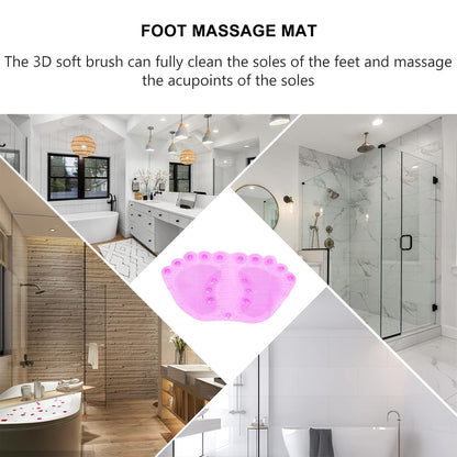 Footprint Shower Mat with Suction Cups PVC Non Slip Massage