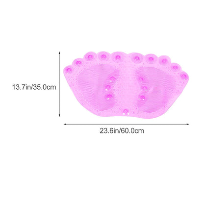 Footprint Shower Mat with Suction Cups PVC Non Slip Massage