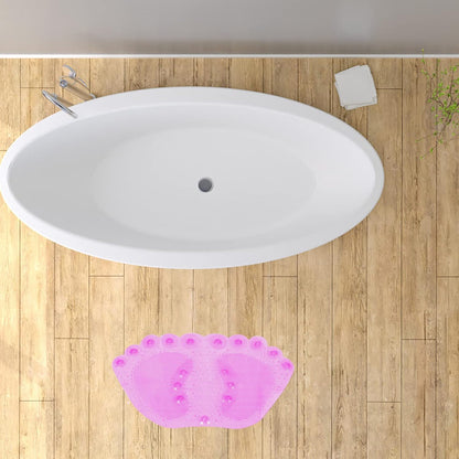 Footprint Shower Mat with Suction Cups PVC Non Slip Massage