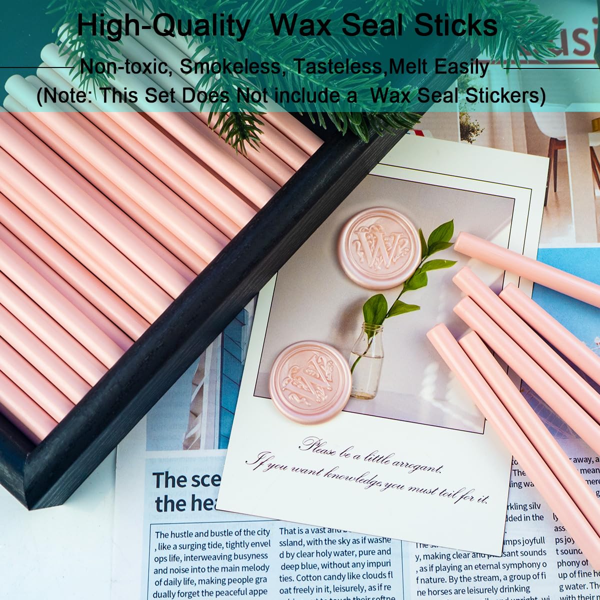 36Pcs Smoky Pink Wax Seal Sticks, 7mm for Mini Glue Gun Sealing