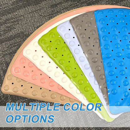 2pcs Non Slip Shower Mat 21"x21" Triangle Anti-Slip Washable Floor Bath Mats with Suction Cups for Bathroom Kitchen Bathtub Treads Stairs, Pink