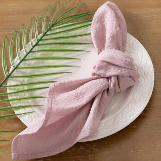 Cloth Napkins Pink Summer Washable Reusable Bulk Linen Cotton Napkins Set of 6 17"x17" for Wedding Party Bridal Baby Shower Birthday Dining Table Decorations