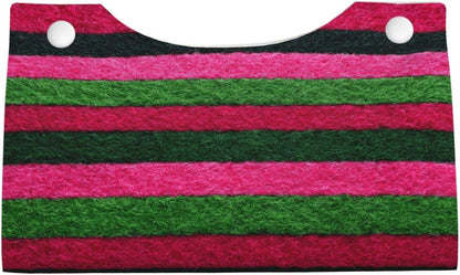 Pink Green Striped Pattern Textured Fabric Tissue Box Cover Rectangle Pu Leather Tissue Box Holder for Car Bathroom Bedroom Desk Tabletop Decor