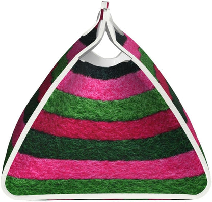 Pink Green Striped Pattern Textured Fabric Tissue Box Cover Rectangle Pu Leather Tissue Box Holder for Car Bathroom Bedroom Desk Tabletop Decor