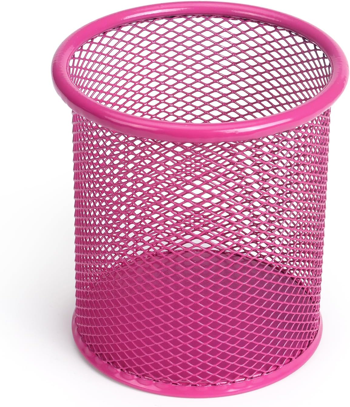 Pen Holder Cup for Desk, Wire Mesh Pencil Cup Holder, Pink