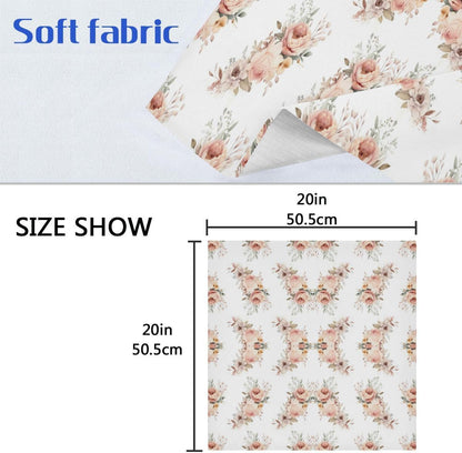 ALAZA Pink Rose Flowers (3) Cloth Napkins Dinner Napkins 1 Piece,Reusable Table Napkins Washable Polyester Fabric for Cocktail Party Holiday Wedding Home Decorative