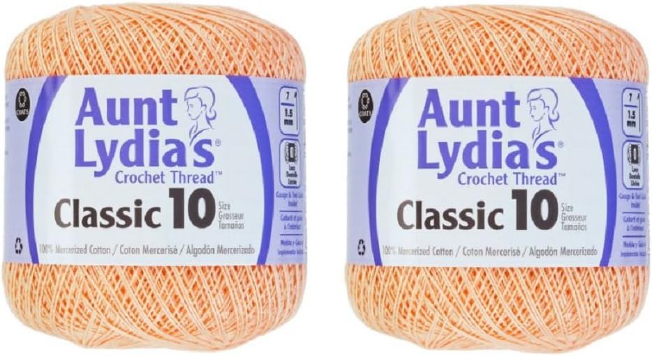 Crochet Thread - Size 10 - Light Peach (2-Pack)