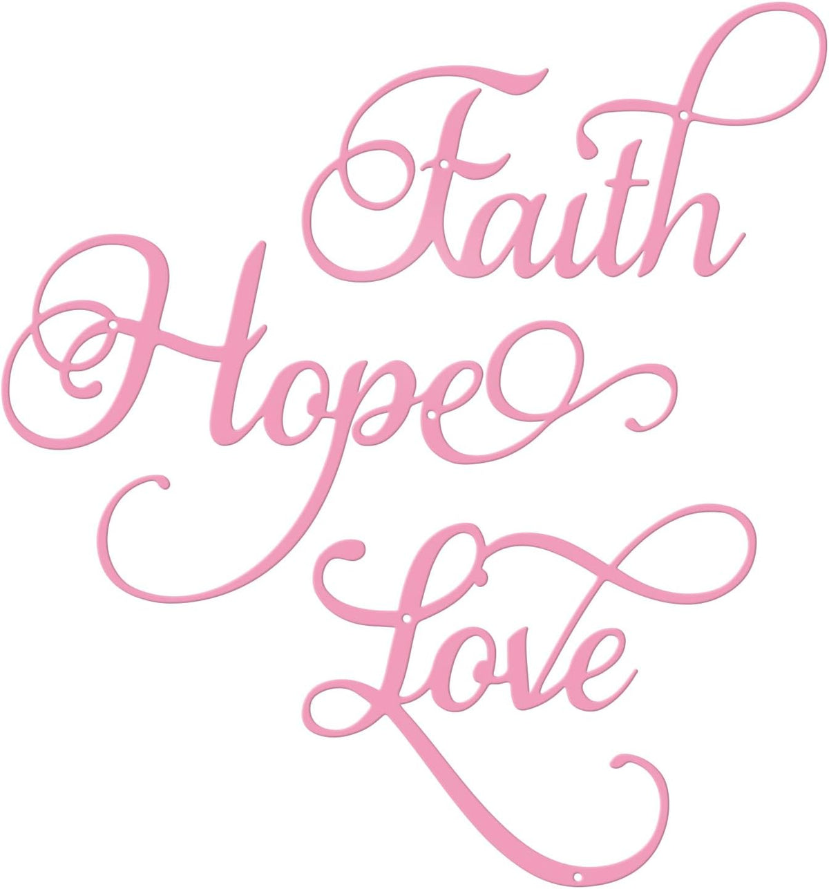 Faith Hope Love 3Pcs Colorful Metal Inspirational Letter Wall Sign