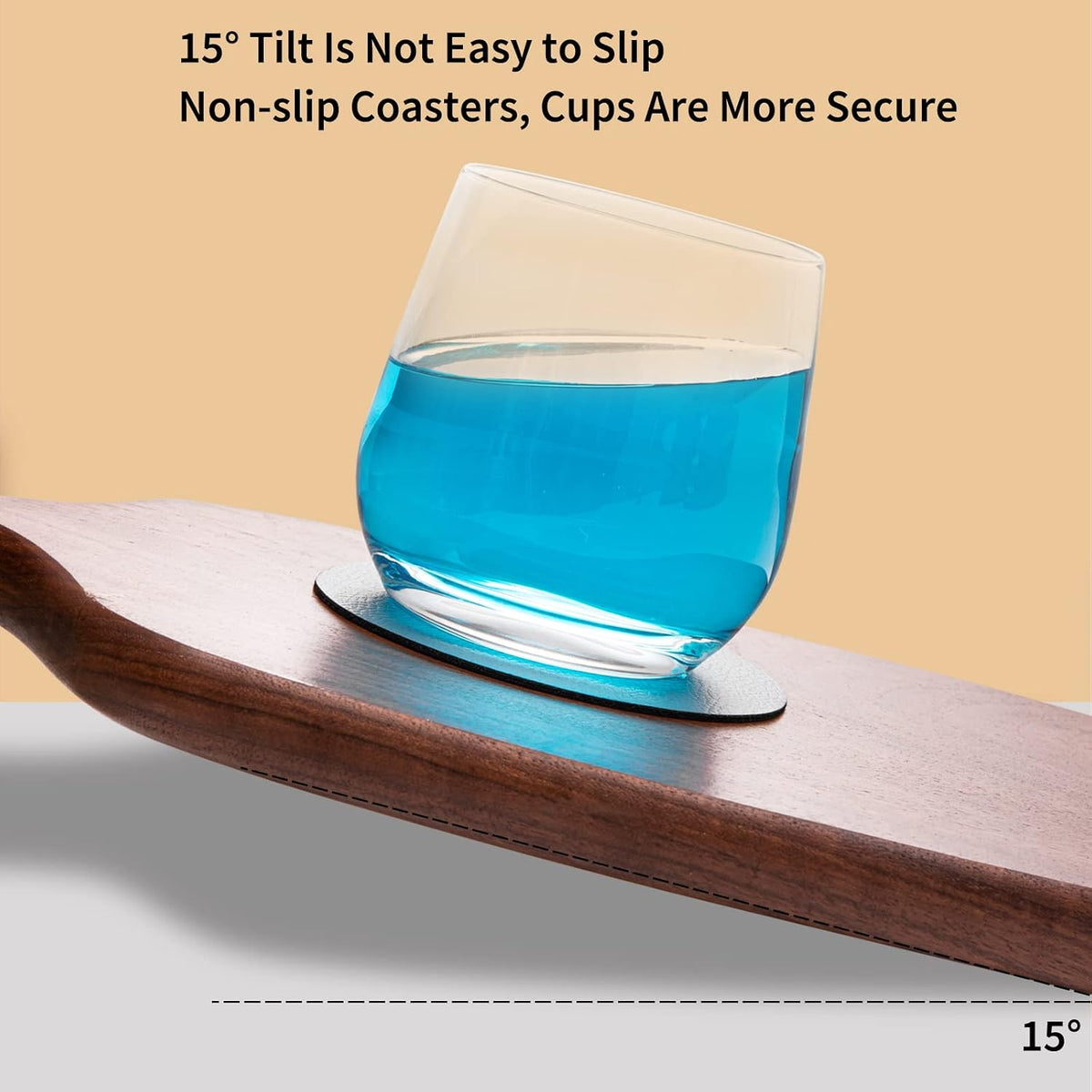 Faux Leather Drink Coasters with Holder, Dual Sided Sets of 12