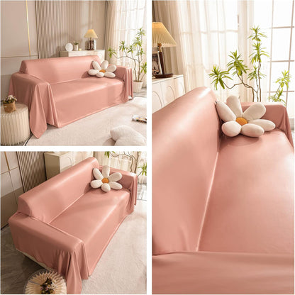 PU Leather Throws for Sofa, Soft Hard-Wearing Sofa Throw Waterproof Sofa Cover 2 Seater Sofa Protector Living Room Decoration Sofa Throw Blanket (Pink, 180X200cm)