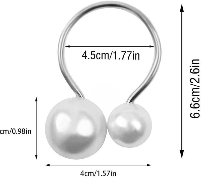 Pearl Napkin Rings Set of 6, Napkin Holder Dinning Table Setting Rustic Dinner Tables Decoration for Wedding Receptions, Valentines Day Party Dinner Parties (Round-Rose Gold)