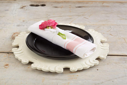 Bistro Stripe Napkins, 100% Cotton 20-Inch by 20-Inch Napkin, Pink Or Blue Stripe Cloth Napkin, (Pink, 8)