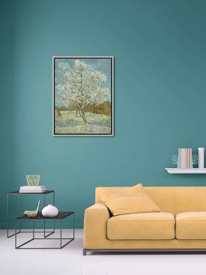 Framed Art The Pink Peach Tree Canvas Prints Wall Art by Van Gogh Famous Oil Paintings Reproduction Landscapes Modern Gallery Wrapped Artwork for Bedroom Bathroom Home Decoration