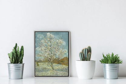 Framed Art The Pink Peach Tree Canvas Prints Wall Art by Van Gogh Famous Oil Paintings Reproduction Landscapes Modern Gallery Wrapped Artwork for Bedroom Bathroom Home Decoration