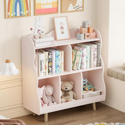Kids Bookshelf and Toy Storage Orangizer, 3-Tier, Curve