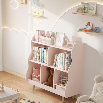 Kids Bookshelf and Toy Storage Orangizer, 3-Tier, Curve