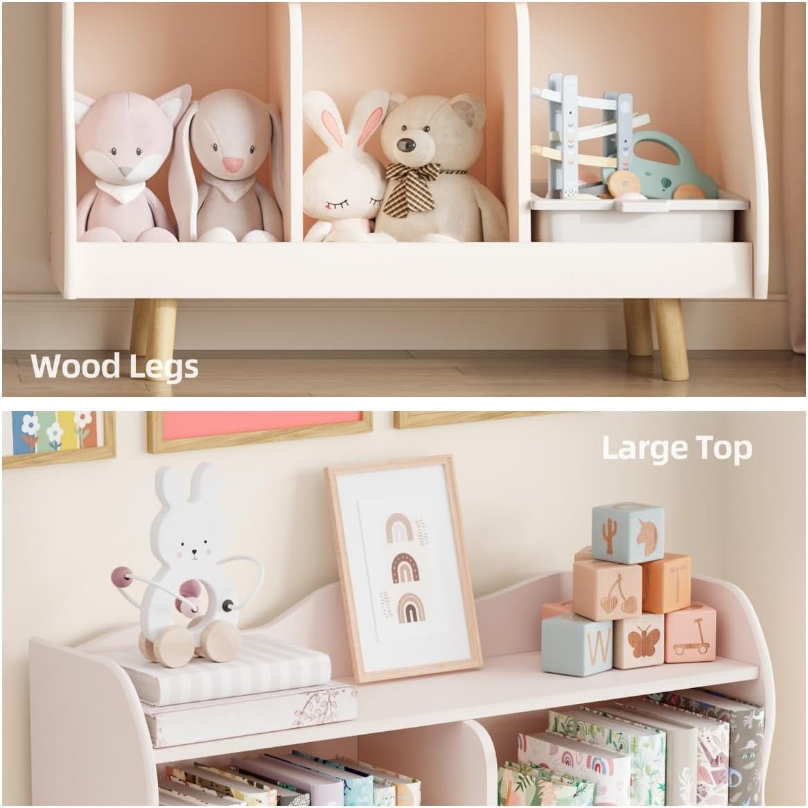Kids Bookshelf and Toy Storage Orangizer, 3-Tier, Curve