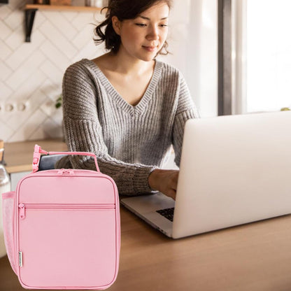 Lunch Box for Kids Boys Girls Men Women, Insulated Small Soft Cooler Lunch Bag Kit for School Work Picnic Travel - Reusable Portable lunchbox, Pink