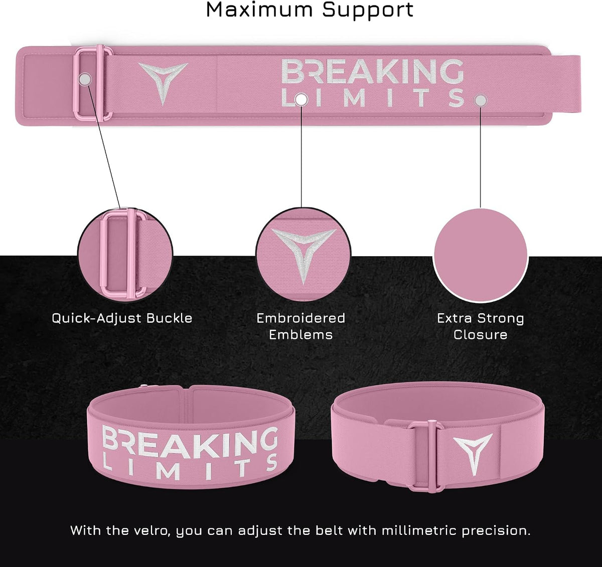 Pink Lifting Belt - Weightlifting Belt for Women - Gym Belt