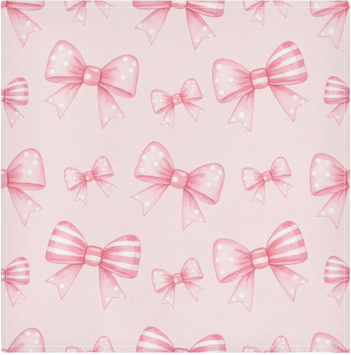Kigai Pink Striped Bows Cloth Napkins Set of 6 Washable Reusable Polyester Table Napkins for Home Holiday Party Wedding Decoration 20 x 20 Inches