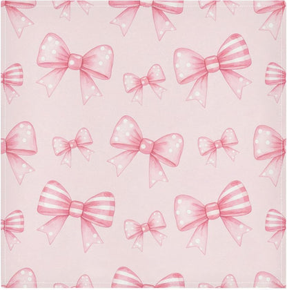 Kigai Pink Striped Bows Cloth Napkins Set of 6 Washable Reusable Polyester Table Napkins for Home Holiday Party Wedding Decoration 20 x 20 Inches