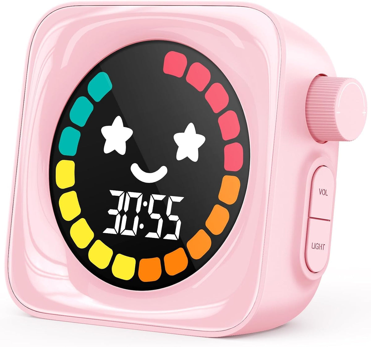 Visual Timer for Kids, 99 Minute Digital Cute Kids Visual Timer Classroom Timer for Homeschool Supplies Study Teaching Time Management Tool Countdown Productivity Timer, Pink, Colorful Display