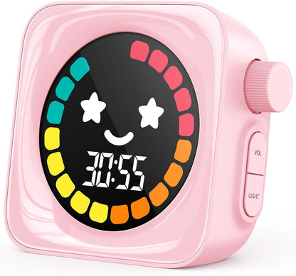Visual Timer for Kids, 99 Minute Digital Cute Kids Visual Timer Classroom Timer for Homeschool Supplies Study Teaching Time Management Tool Countdown Productivity Timer, Pink, Colorful Display
