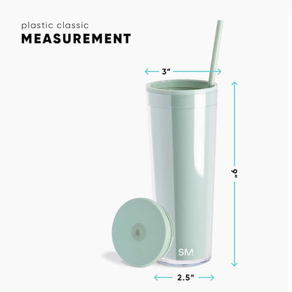 Plastic Tumbler with Straw | 24oz | Pink